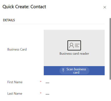contact quick create